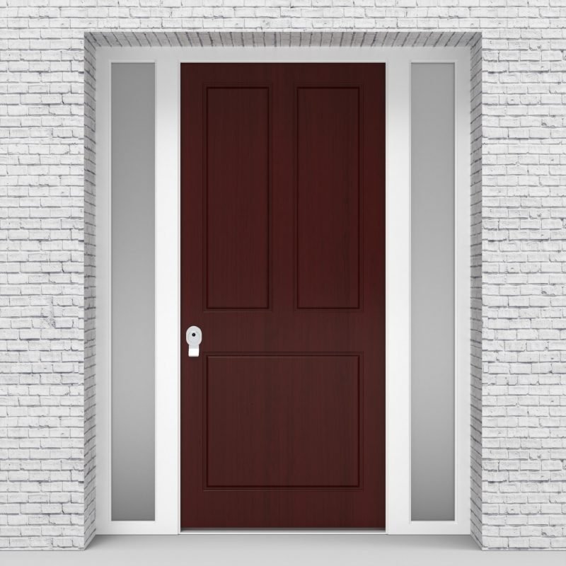 3.single Door With Two Side Panels Edwardian 3 Panel Mahogany