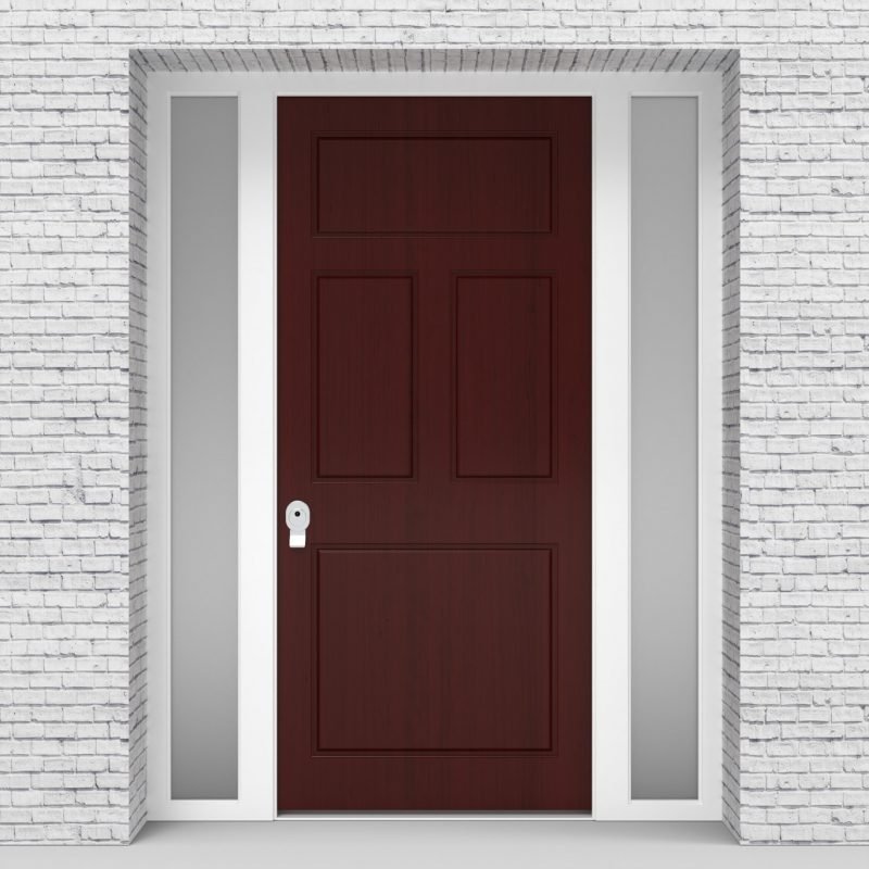 3.single Door With Two Side Panels Edwardian 4 Panel Mahogany