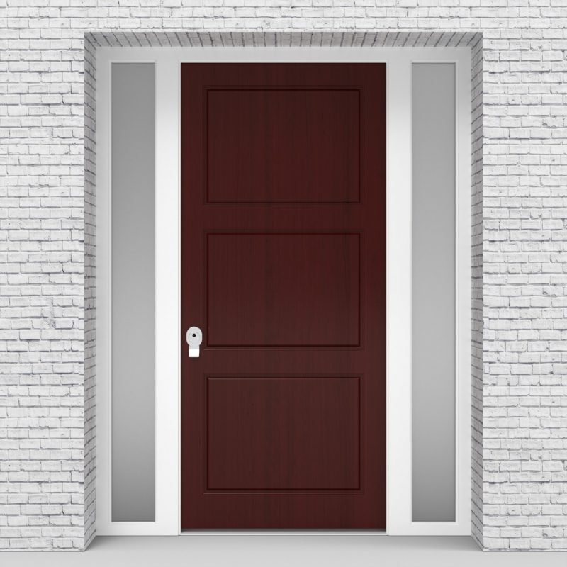 3.single Door With Two Side Panels Edwardian Mahogany