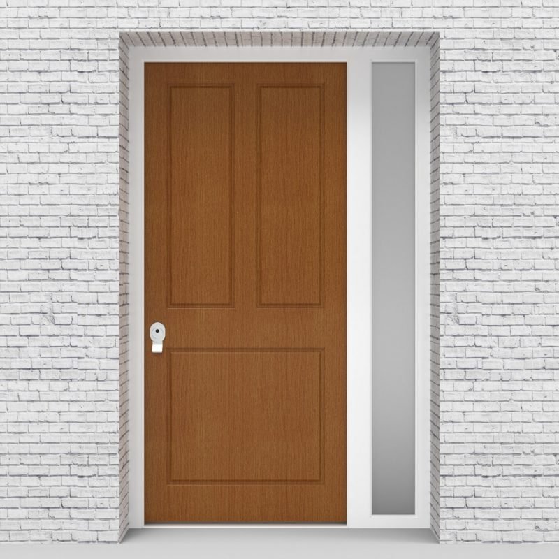 4.single Door With Right Side Panel Edwardian 3 Panel Oak