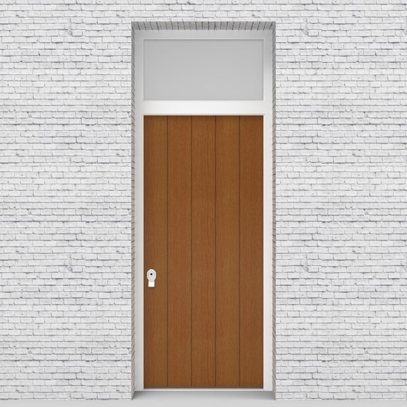 4.single Door With Transom 4 Vertical Lines Oak