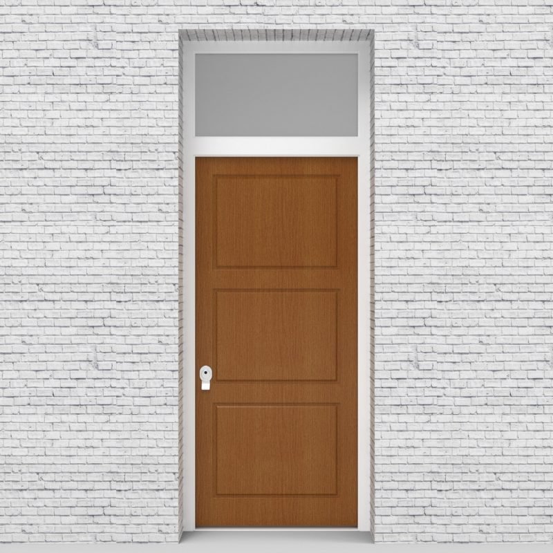 4.single Door With Transom Edwardian 3 Equal Panel Oak
