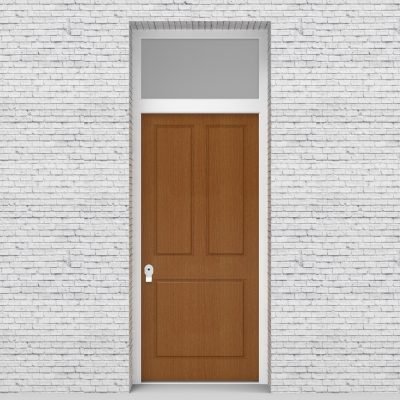 4.single Door With Transom Edwardian 3 Pane Oak