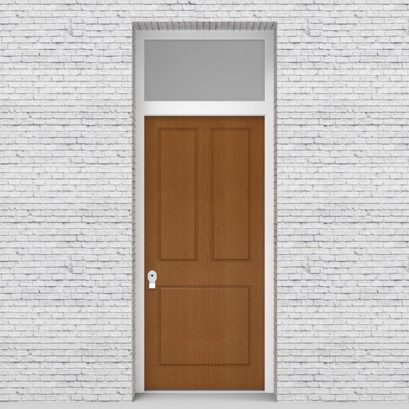 4.single Door With Transom Edwardian 3 Pane Oak