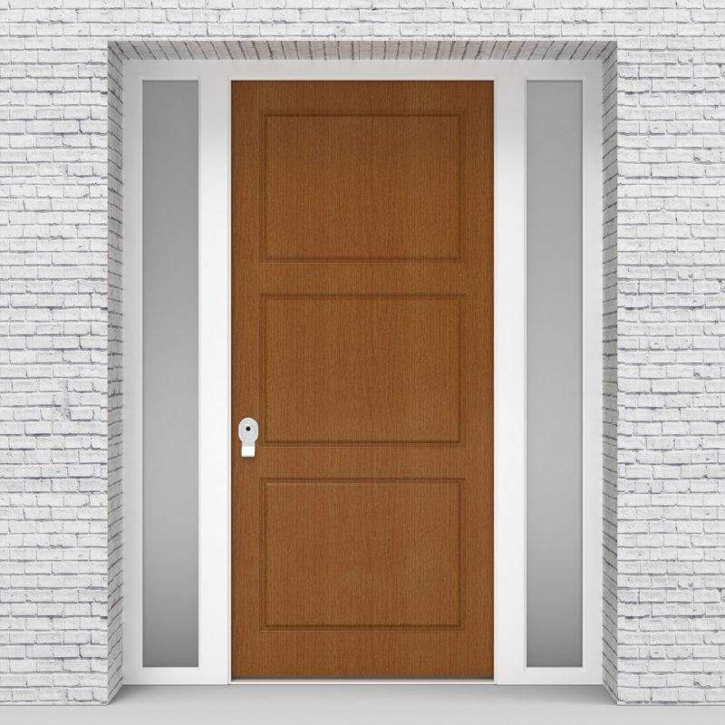 4.single Door With Two Side Panels Edwardian Oak