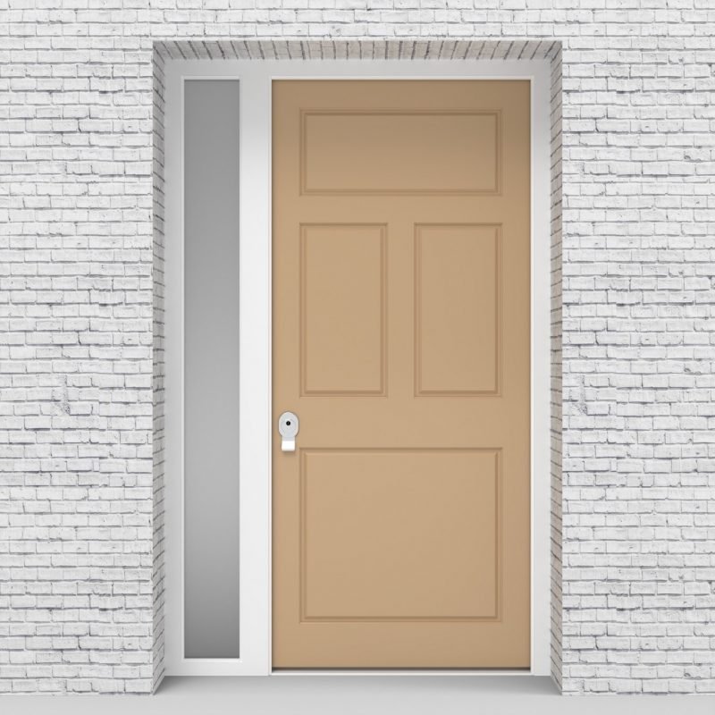 7.single Door With Left Side Panel Edwardian 4 Panel Light Ivory (ral1015)