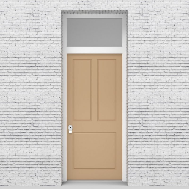 7.single Door With Transom Edwardian 3 Pane Light Ivory (ral1015)