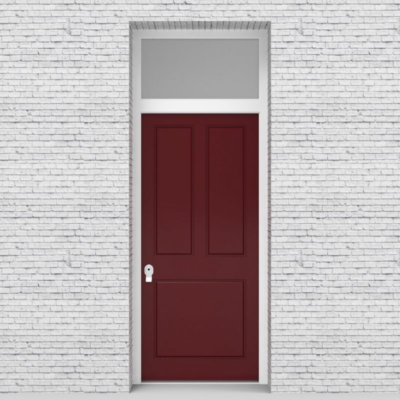8.single Door With Transom Edwardian 3 Pane Ruby Red (ral3003)