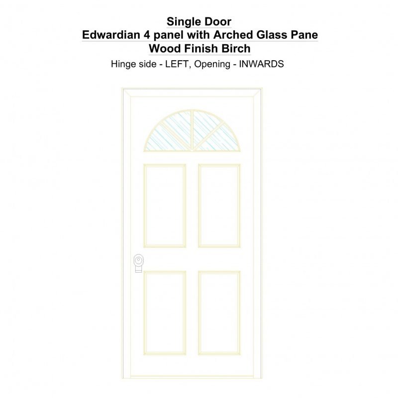 Sd Edwardian 4 Panel With Arched Glass Pane Wood Finish Mahogany Security Door