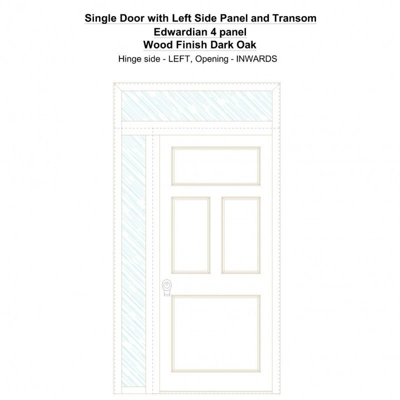 Sd1spt(left) Edwardian 4 Panel Wood Finish Dark Oak Security Door