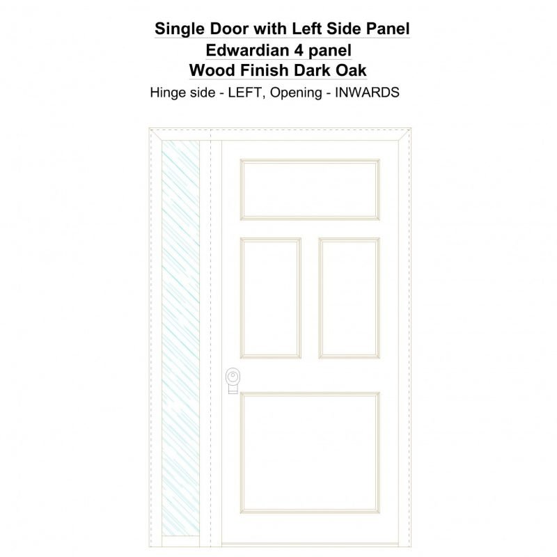 Sd1sp(left) Edwardian 4 Panel Wood Finish Dark Oak Security Door