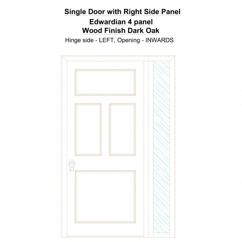 Sd1sp(right) Edwardian 4 Panel Wood Finish Dark Oak Security Door