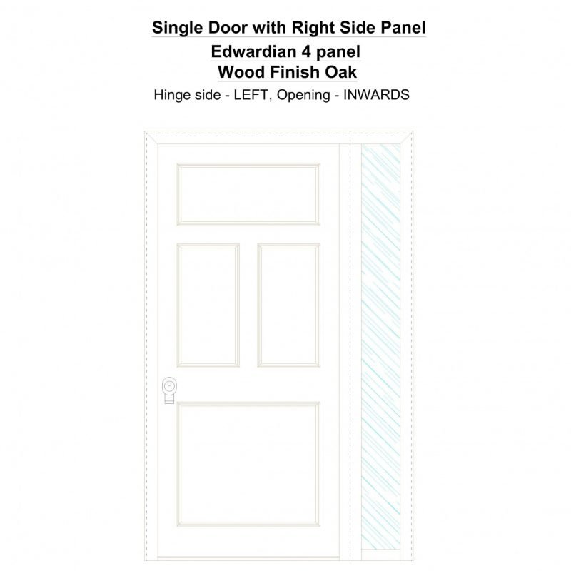 Sd1sp(right) Edwardian 4 Panel Wood Finish Oak Security Door