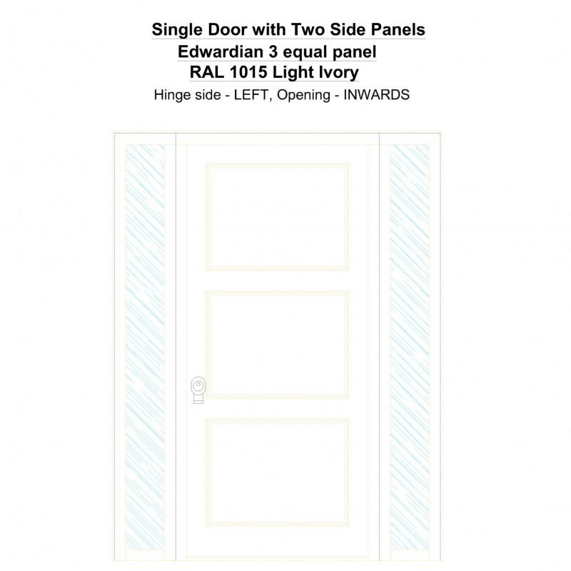Sd2sp Edwardian 3 Equal Panel Ral 1015 Light Ivory Security Door