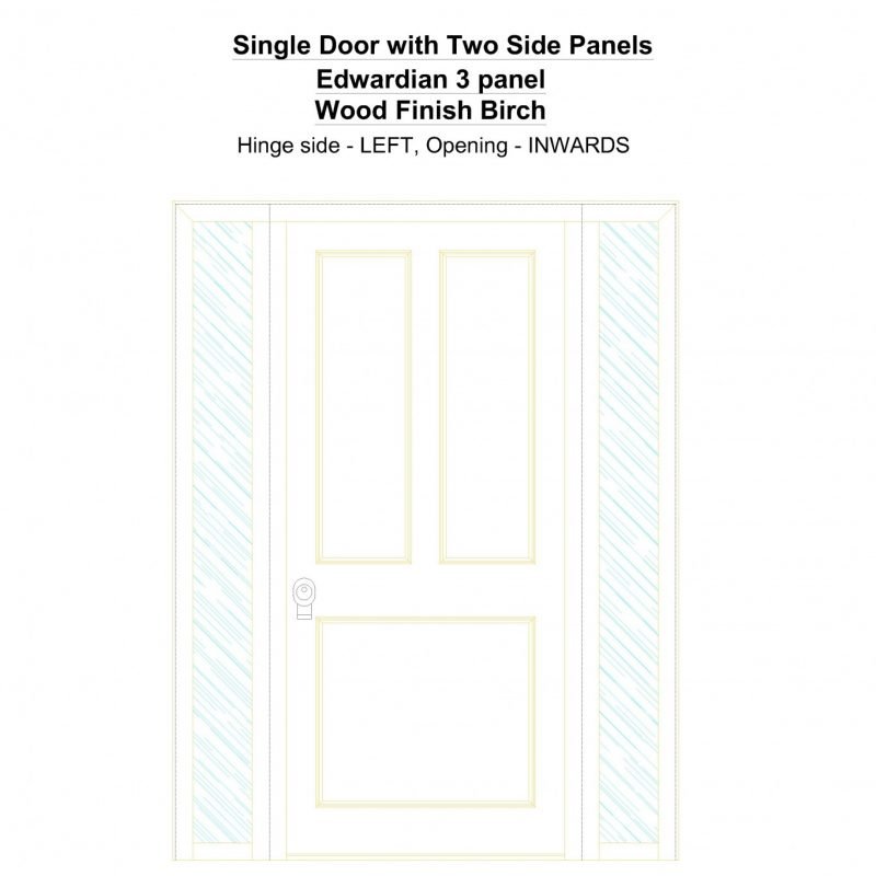 Sd2sp Edwardian 3 Panel Wood Finish Birch Security Door