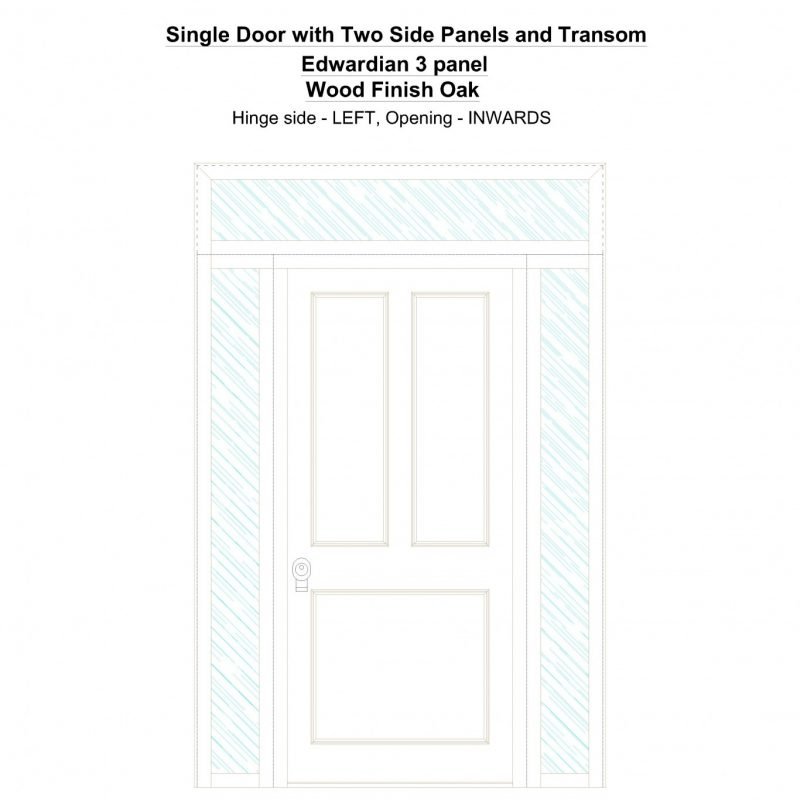 Sd2spt Edwardian 3 Panel Wood Finish Oak Security Door