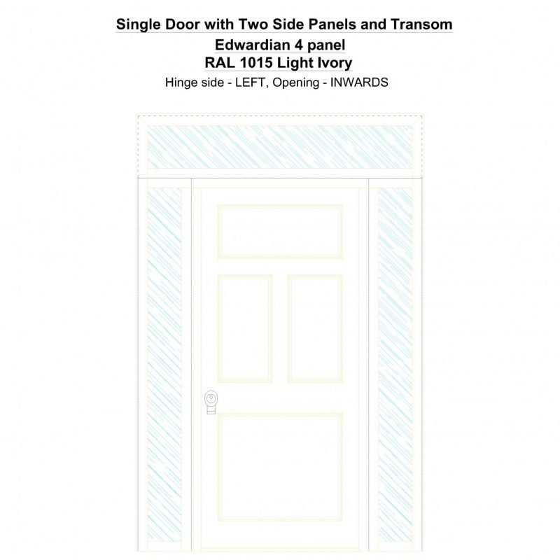 Sd2spt Edwardian 4 Panel Ral 1015 Light Ivory Security Door