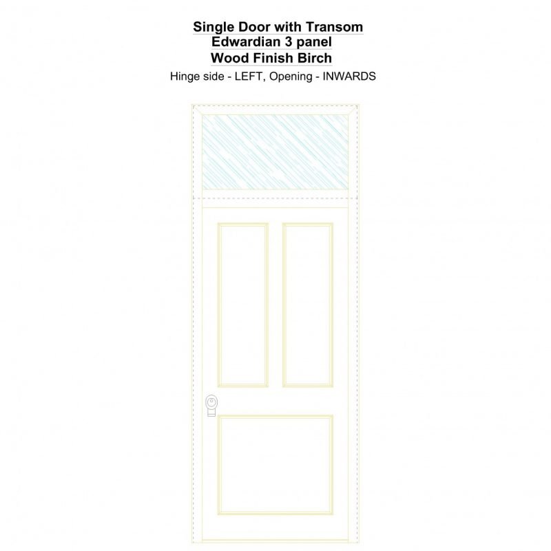 Sdt Edwardian 3 Panel Wood Finish Birch Security Door