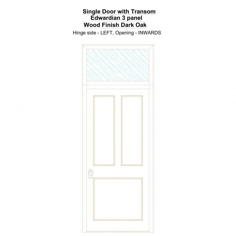 Sdt Edwardian 3 Panel Wood Finish Dark Oak Security Door
