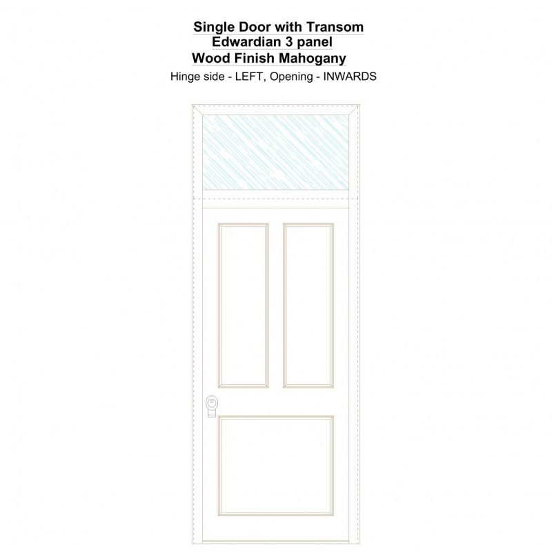 Sdt Edwardian 3 Panel Wood Finish Mahogany Security Door