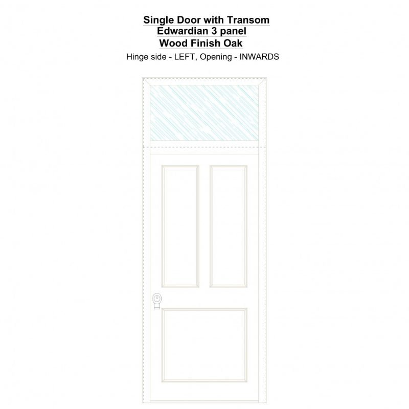 Sdt Edwardian 3 Panel Wood Finish Oak Security Door