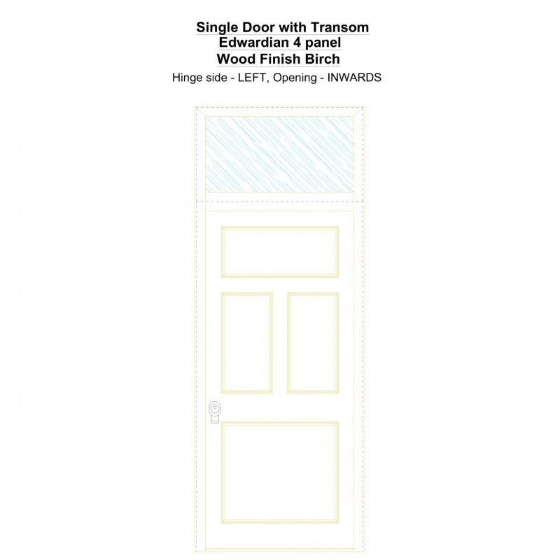 Sdt Edwardian 4 Panel Wood Finish Birch Security Door