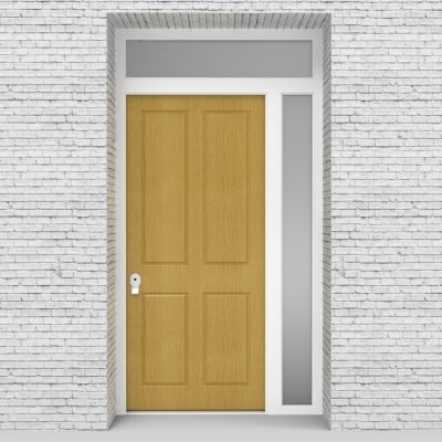 1.single Door With Right Side Panel And Transom Victorian 4 Panel Birch