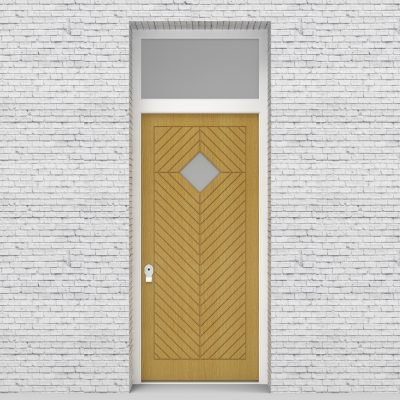 1.single Door With Transom Cottage Style With Diamond Pane Birch