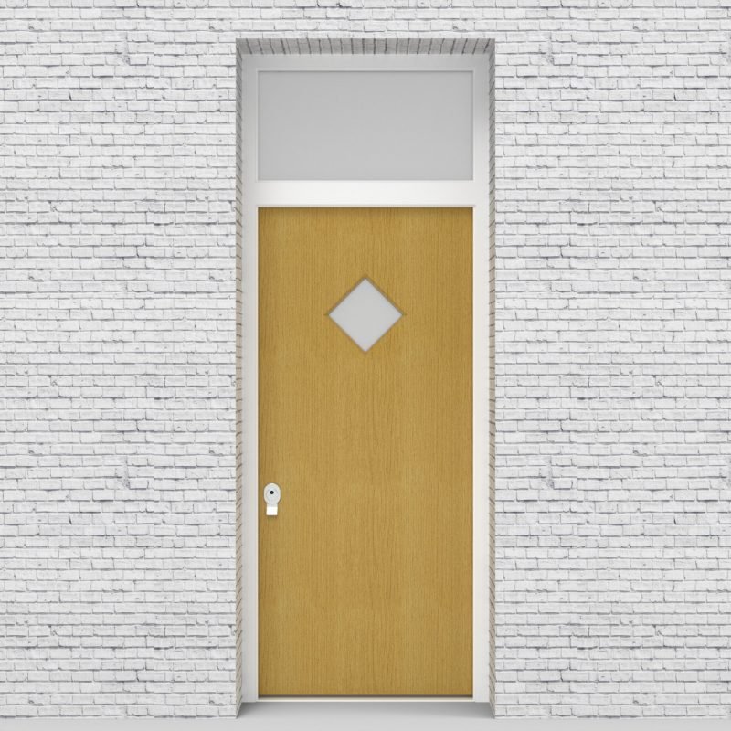1.single Door With Transom Plain With Diamond Pane Birch