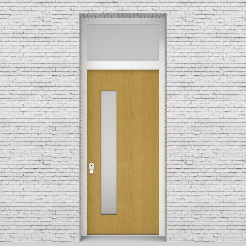 1.single Door With Transom Plain With Lock Side Glass Birch