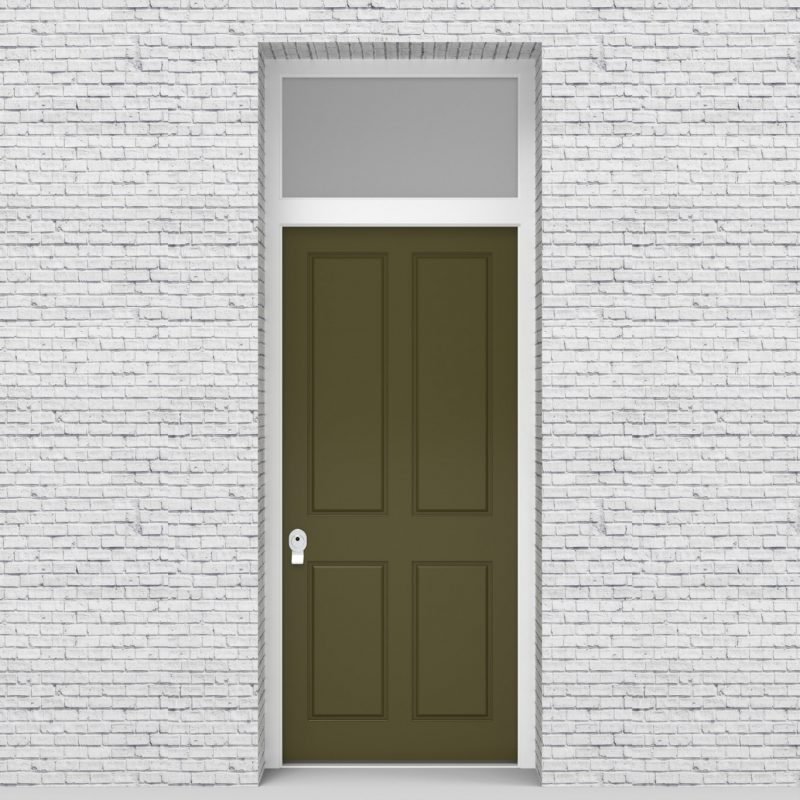 12.single Door With Transom Victorian 4 Panel Reed Green (ral6013)