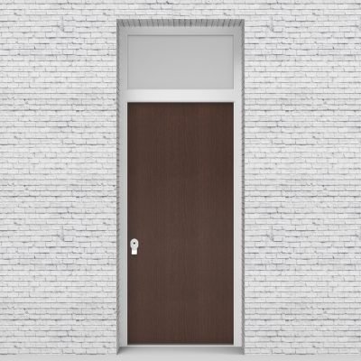 2.single Door With Transom Plain Dark Oak