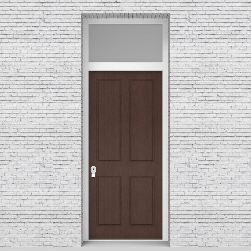 2.single Door With Transom Victorian 4 Panel Dark Oak