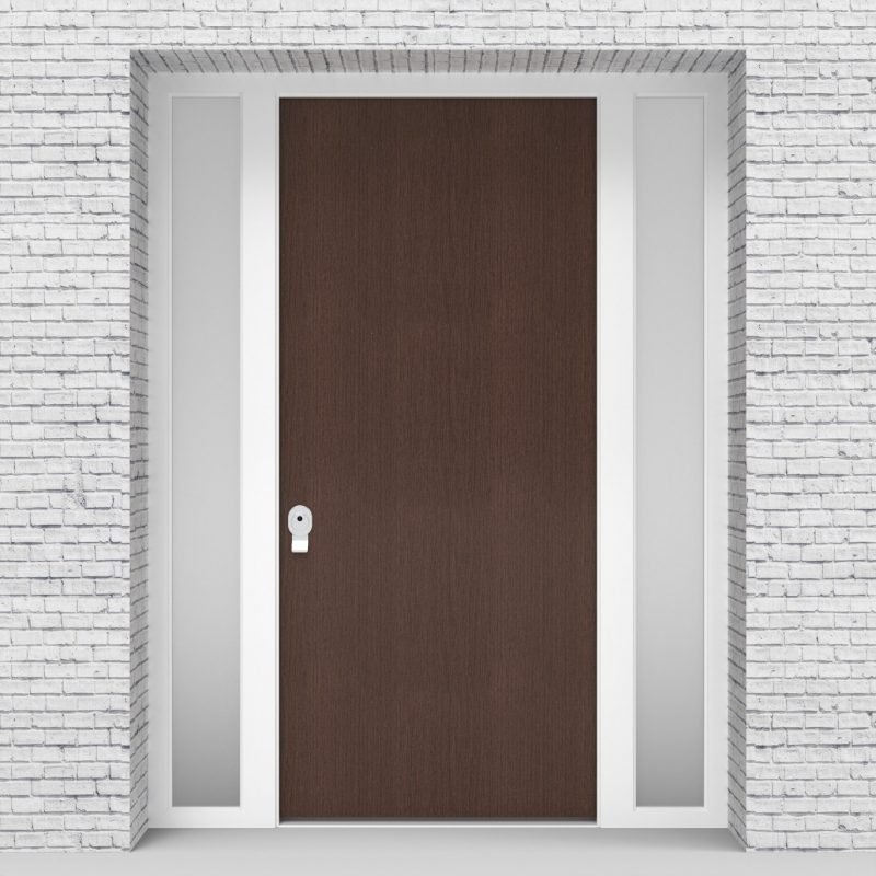 2.single Door With Two Side Panels Plain Dark Oak