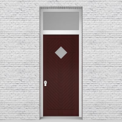 3.single Door With Transom Cottage Style With Diamond Pane Mahogany