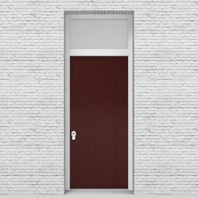 3.single Door With Transom Plain Mahogany