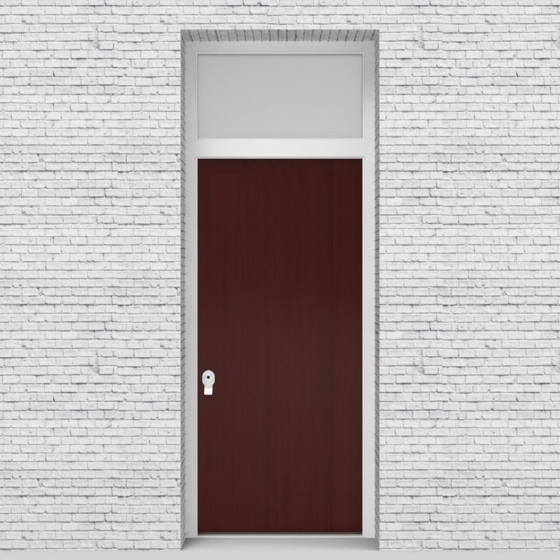 3.single Door With Transom Plain Mahogany