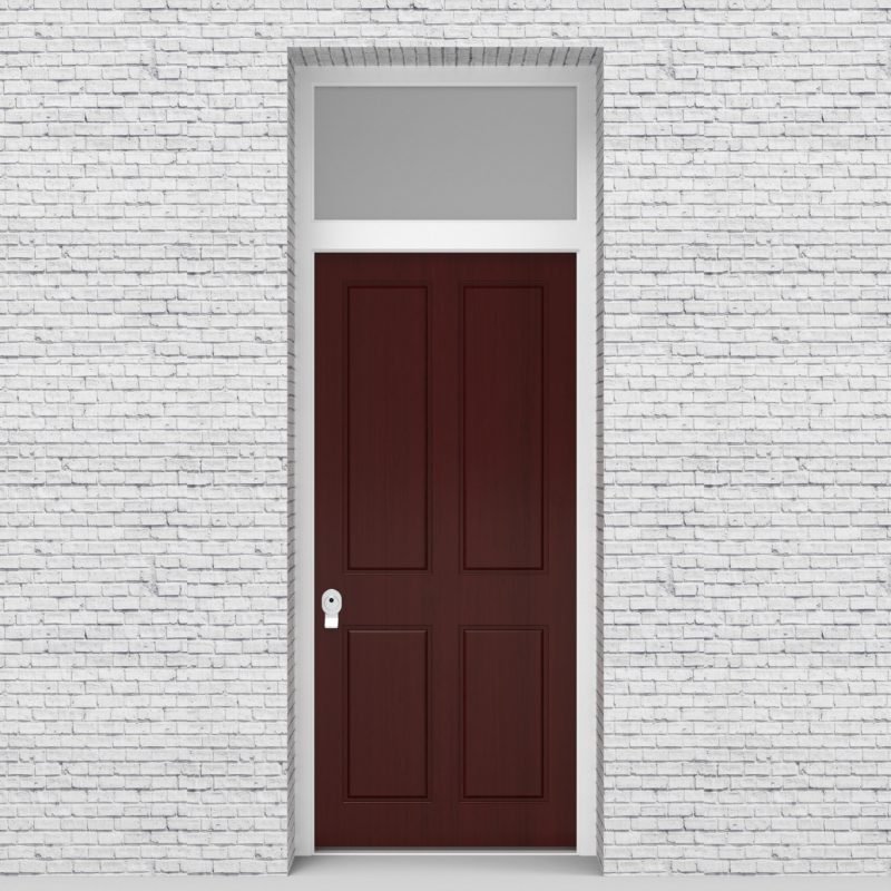 3.single Door With Transom Victorian 4 Panel Mahogany