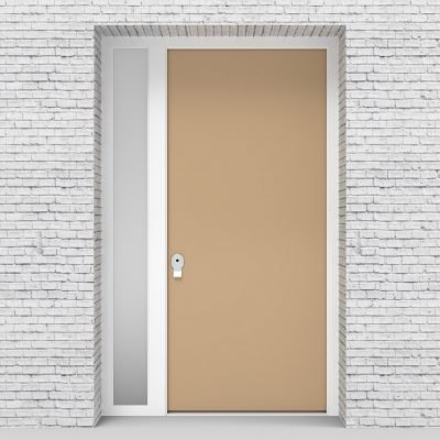 7.single Door With Left Side Panel Plain Light Ivory (ral1015)