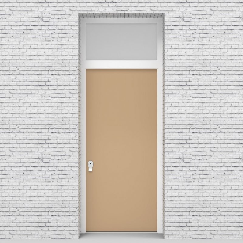 7.single Door With Transom Plain Light Ivory (ral1015)