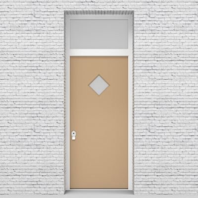 7.single Door With Transom Plain With Diamond Pane Light Ivory (ral1015)