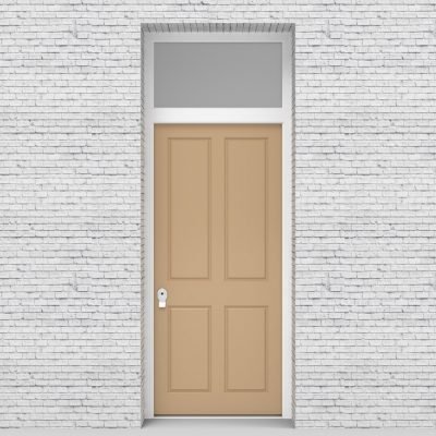 7.single Door With Transom Victorian 4 Panel Light Ivory (ral1015)
