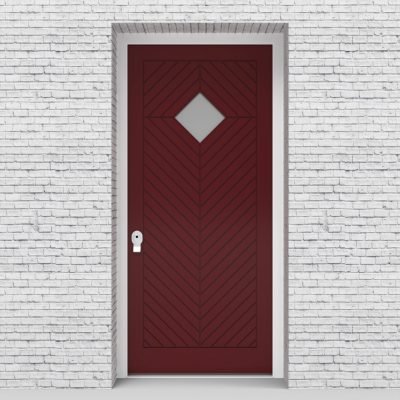 8.single Cottage Style With Diamond Pane Ruby Red (ral3003)