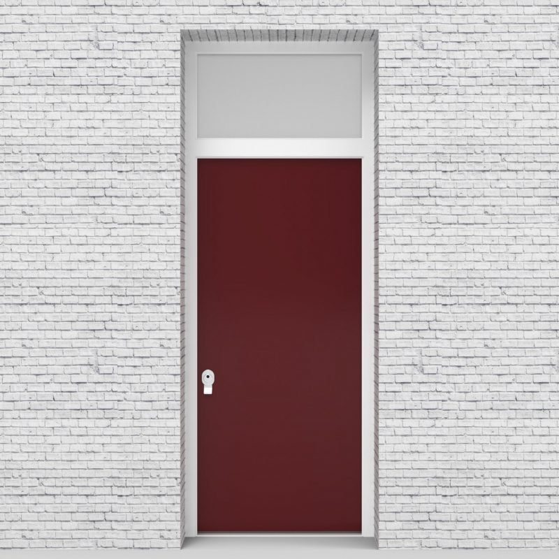 8.single Door With Transom Plain Ruby Red (ral3003)