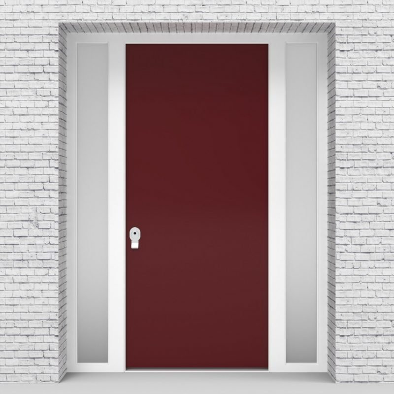 8.single Door With Two Side Panels Plain Ruby Red (ral3003)
