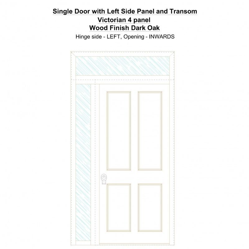 Sd1spt(left) Victorian 4 Panel Wood Finish Dark Oak Security Door