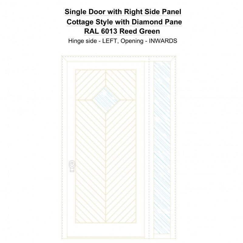 Sd1sp(right) Cottage Style With Diamond Pane Ral 6013 Reed Green Security Door