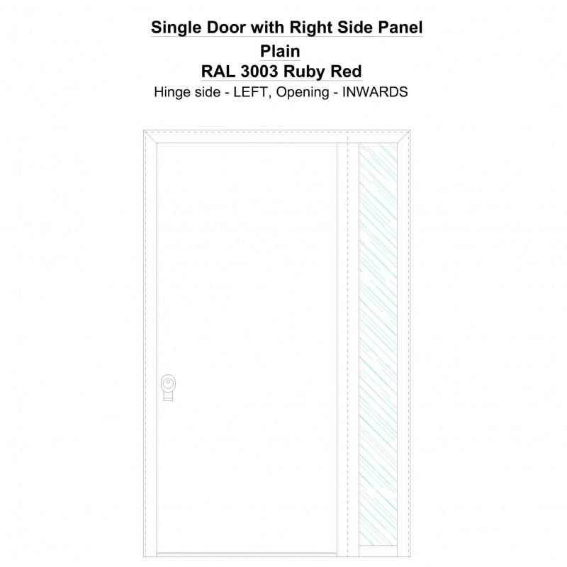 Sd1sp(right) Plain Ral 3003 Ruby Red Security Door