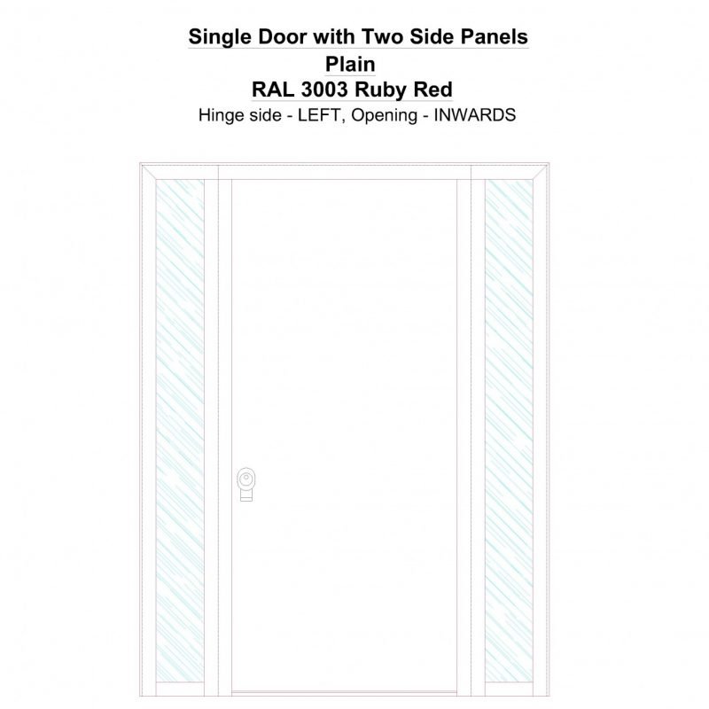 Sd2sp Plain Ral 3003 Ruby Red Security Door