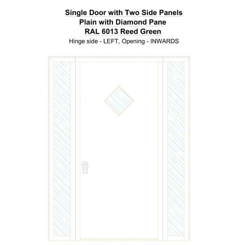 Sd2sp Plain With Diamond Pane Ral 6013 Reed Green Security Door